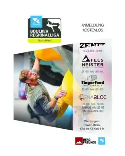 📅 Techniker Boulder Regionalliga Nord-West 2026 ‍🔥
.
Ihr Lieben🤩
Die Nord-West-Liga startet in die erste Runde und wir sind die erste Station!

Markiert euch den Zeitraum im Kalender: Vom 14.03. bis 23.05.2026 wird in der Region um die Wette gecrimpt🤪🥳

🗓️ Die Stationen (Qualifikations Zeiträume)
Zenit: 14.03. – 19.04.
@felsmeisterboulderhalle : 26.03. – 30.04.
@fingerfoodboulderhalle : 28.03. – 03.05.
@osnabloc_bouldern : 09.04. – 14.05.

🔥 Das große Finale: 23.05 im Osnabloc!

🧗‍♀️ Was erwartet euch bei der @die_techniker @boulderbundesliga  Nord-West ?
Jede Halle verwandelt sich für ein paar Wochen in eine Liga-Station. Das Prinzip ist simpel:
➡️Massig Boulder: Wir schrauben für euch ca. 35–45 Liga-Probleme bei uns in der Halleluja 💪
➡️Für alle was dabei: Du entscheidest, ob du in der Kategorie POWER oder RELAX startest. Egal ob Hardmover oder Genuss-Boulderer – der Spaß steht im Vordergrund! 🙃
➡️Kids-Power: Auch die Kleinen geben Vollgas! Eigene Wertungen für die Altersklassen 6–9 und 10–13 Jahre. Mit eigenen Bouldern in der Villa Kunterbunt!😊
➡️Digitales Tracking: Deine Erfolge (Zone/Top/Flash) trägst du ganz easy im Liga-System ein und kannst im Live-Ranking checken, wo du gerade stehst.😎

📝 Anmeldung
Die Registrierung geht pünktlich zum Start der Liga online. Wir geben euch hier Bescheid, sobald der Anmeldelink scharf geschaltet ist! 
Die Anmeldung und Teilnahme ist kostenlos!🙌

Schnappt euch eure Freunde und Freundinnen, sucht euch eure Klasse aus und macht die Techniker Boulderliga Nord-West zu eurem Frühlings-Projekt bei uns in der Halle. Wir freuen uns wie bolle!😍

Genießt die Sonne! 🤗
Euer
Team ZENIT 
❤
.
#boulderbundesliga #regionalliga #nordwest #bouldern #zenitklettern #bouldernmitherz #mehralssport